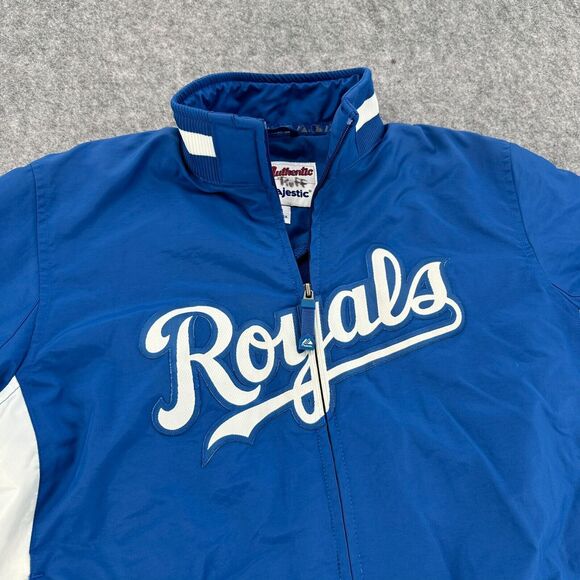 Kansas City Royals Majestic Authentic Dugout Jacket Full Zip Size L Insulated - Picture 3 of 7